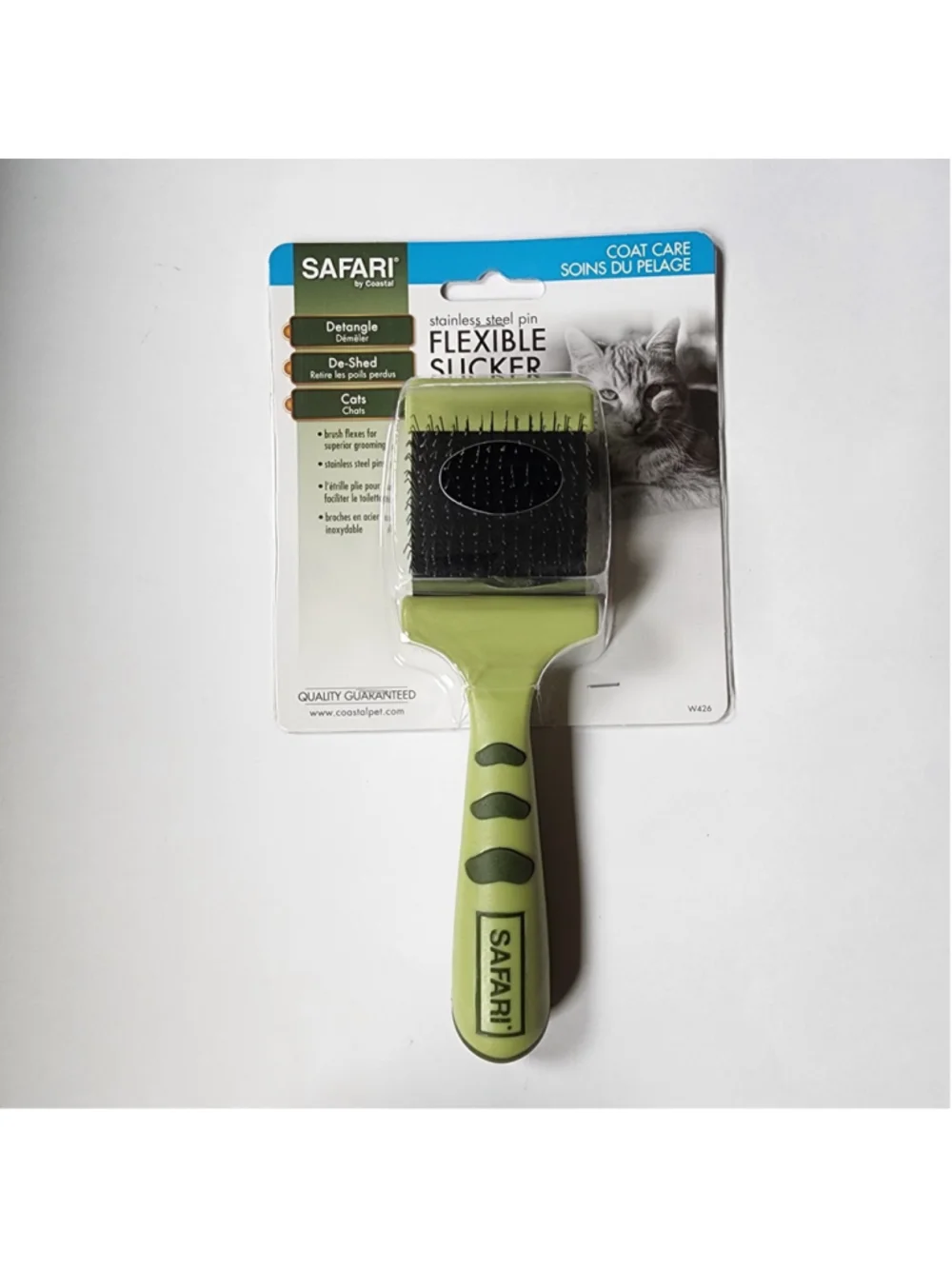 Safari by Coastal Cat Flexible Slicker Brush Stainless Steel Pins Green W426 NEW